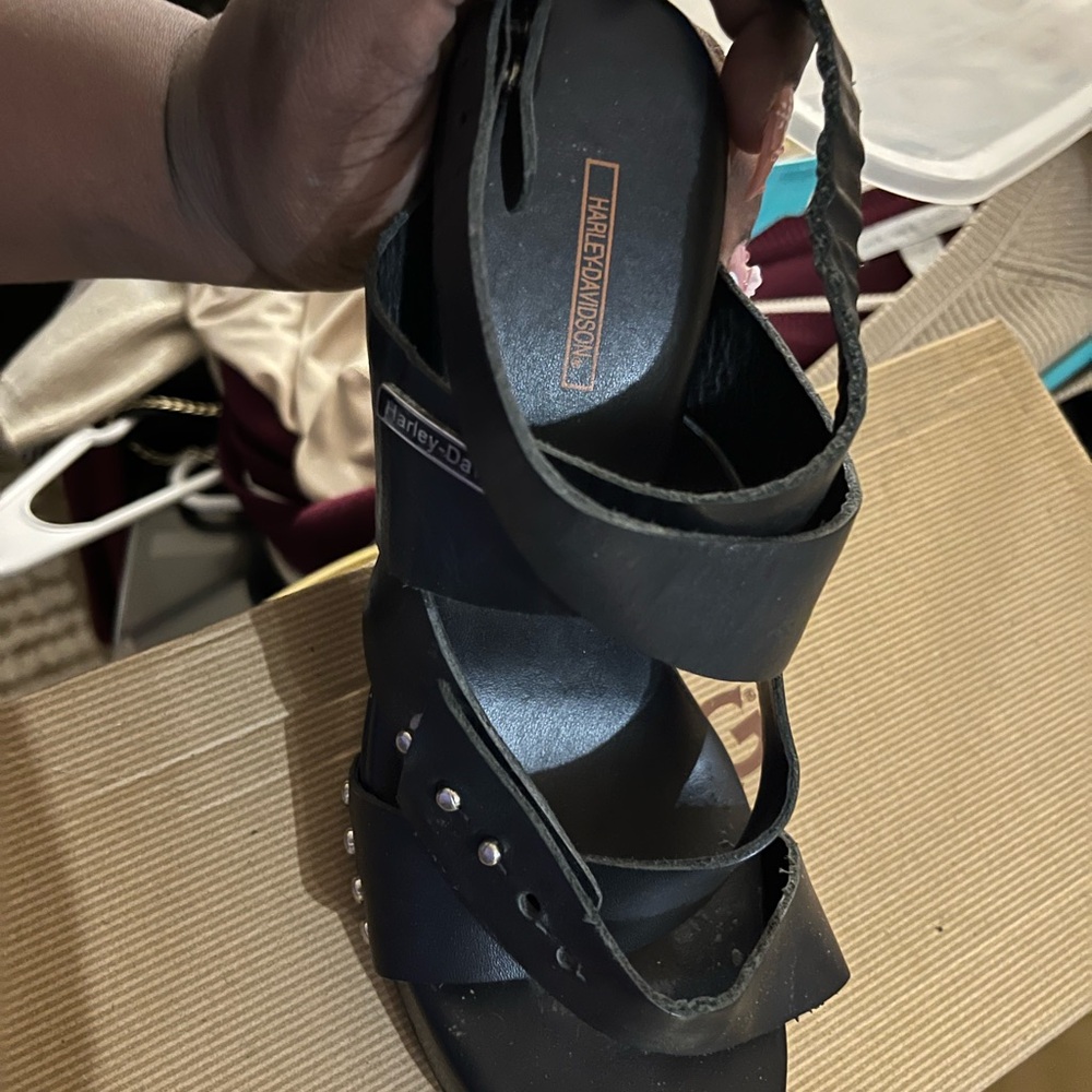 Harley-Davidson Black Strappy Sandals